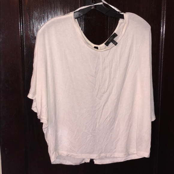 White Jessica Simpson top, Black bows, size Small - Picture 2 of 4